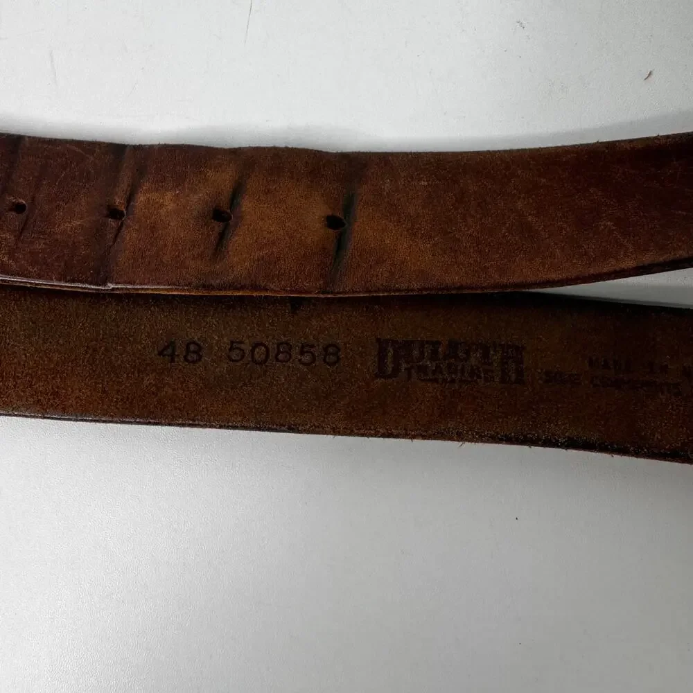 Duluth Trading Co Brown Leather Work Belt - Made in USA - Men's Size 48